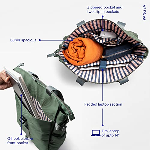 DailyObjects Pet Kelp Pole Convertible Totepack (Tote Bag + Backpack)|Fits Any Laptop Upto 14 Inches |Spacious & Sturdy | Lightweight Shoulder Handbag Wih Laptop Compartment, Olive - Image 5