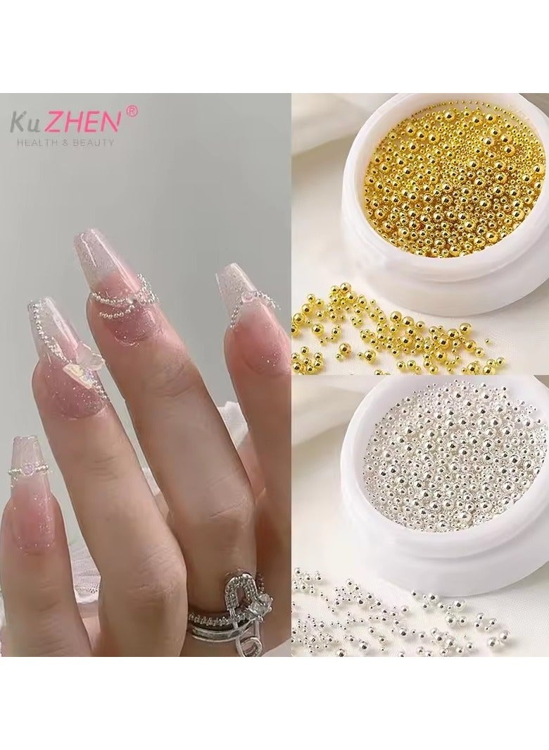 Goolsky Nail Art Beads Steel Ball Metal Micro Caviars Alloy Nail Art Rhinestones Jewelry Manicure Accessories DIY Ornaments - Image 4