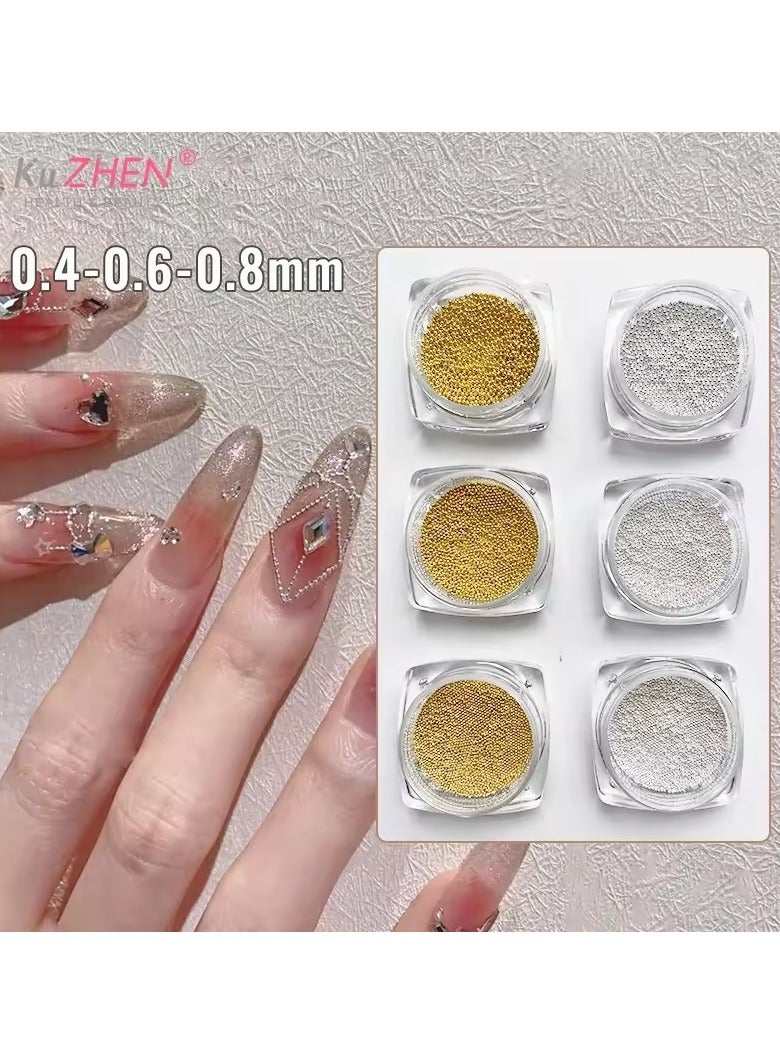 Goolsky Nail Art Beads Steel Ball Metal Micro Caviars Alloy Nail Art Rhinestones Jewelry Manicure Accessories DIY Ornaments - Image 5
