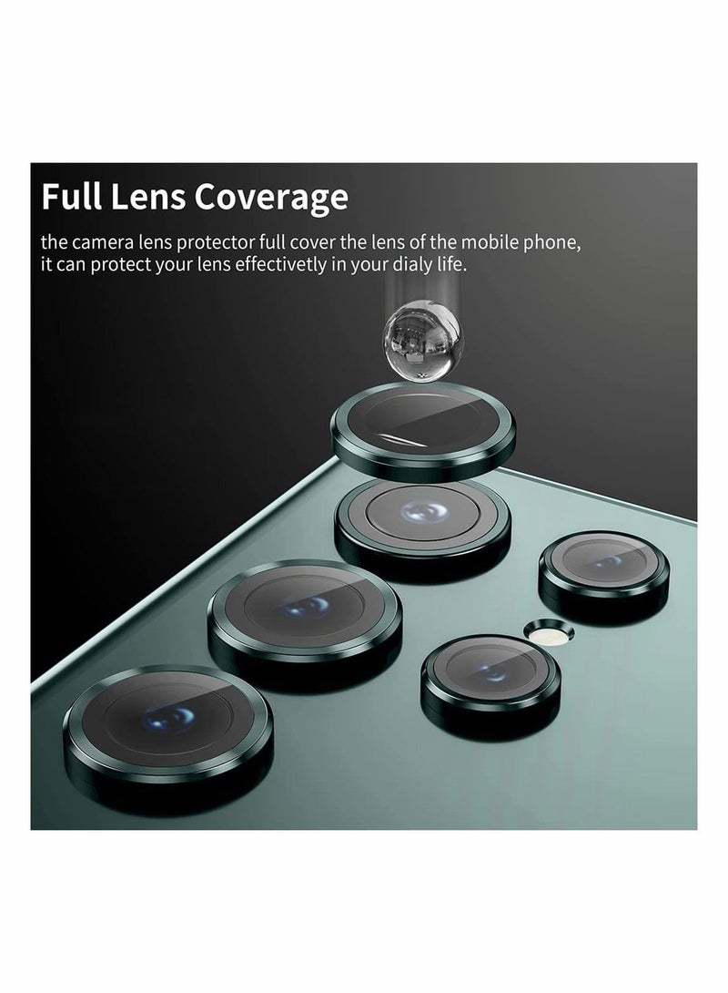 SYOSI 5PCS for Galaxy S22 Ultra 5G Camera Lens Protector Tempered Glass Cover Screen Scratch Resistant Ultrathin Metal Individual Ring Green  - Image 2