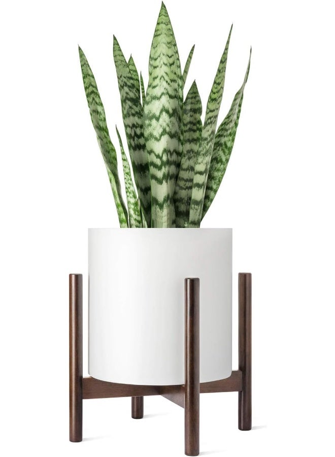 Horoof Market Horoof Home® Modern Wooden Plant Stand, 30x30x30 cm, dark brown Finish – Sleek and Minimalistic Design for Indoor Planters  - Image 1