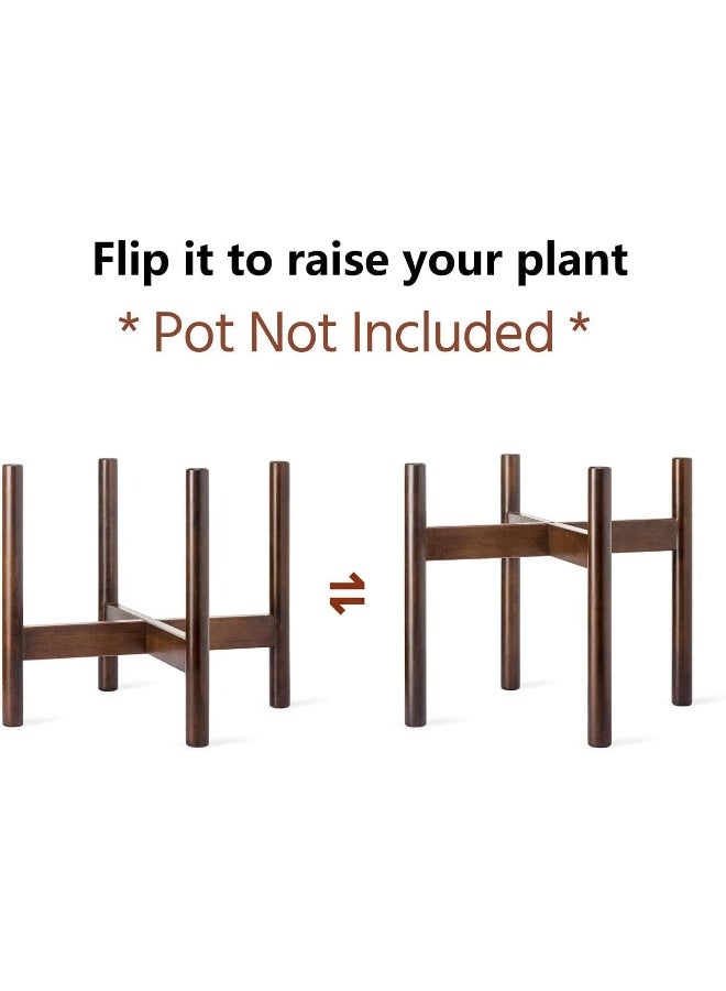 Horoof Market Horoof Home® Modern Wooden Plant Stand, 30x30x30 cm, dark brown Finish – Sleek and Minimalistic Design for Indoor Planters  - Image 4