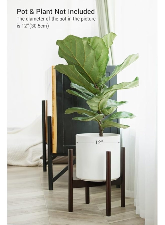 Horoof Market Horoof Home® Modern Wooden Plant Stand, 30x30x30 cm, dark brown Finish – Sleek and Minimalistic Design for Indoor Planters  - Image 2