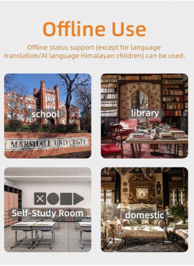 Gasin - AI Language Translator & Electronic Dictionary – Real-Time Voice Translation into Arabic and 60+ Languages, Supports Online Instant Translation, Equipped with Scanning and Reading Functions - Image 1