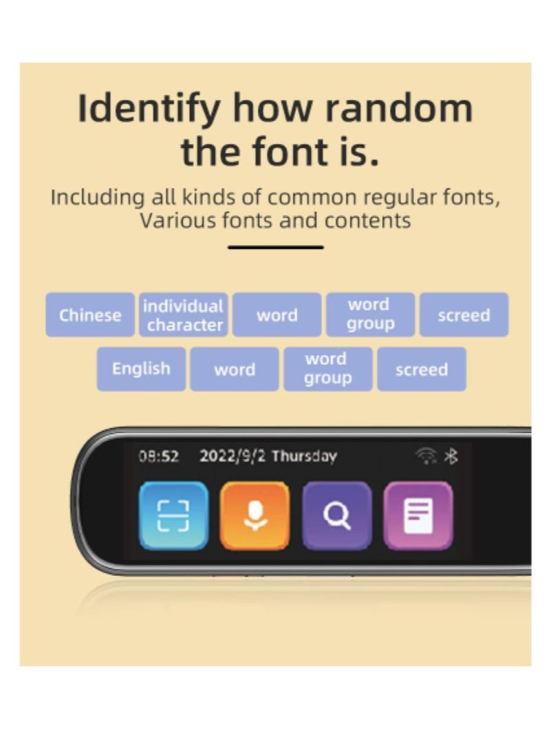 Gasin - AI Language Translator & Electronic Dictionary – Real-Time Voice Translation into Arabic and 60+ Languages, Supports Online Instant Translation, Equipped with Scanning and Reading Functions - Image 1