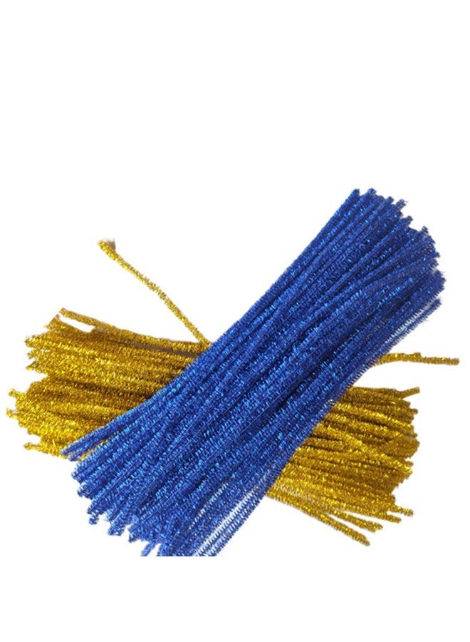 جيلوكيبو 200 قطعة من منظفات الأنابيب المعدنية اللامعة المصنوعة من الشنيل اللامعة، أعواد سلكية كبيرة للحرف اليدوية اليدوية وحفلات الزفاف والمنزل وديكور عطلة عيد الميلاد (ذهبي أزرق) - Image 3