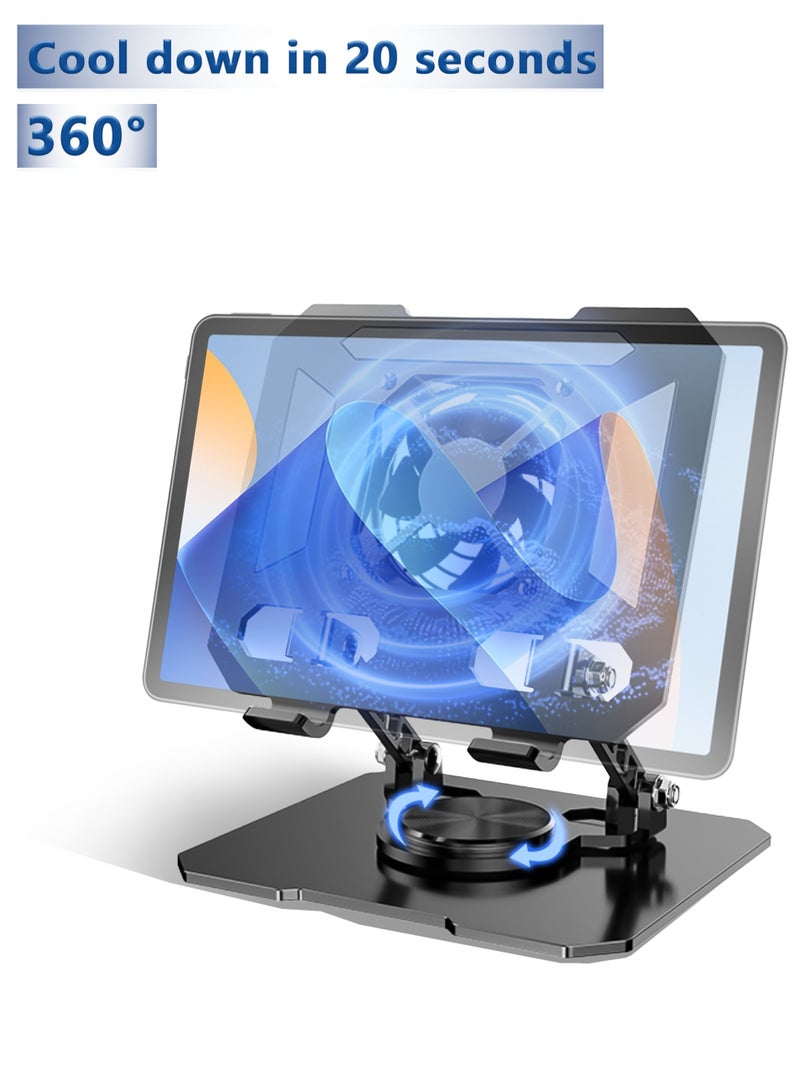 حامل أقراص التبريد السريع خلال 20 ثانية، قاعدة قابلة للتدوير 360° لجهاز iPad والأجهزة اللوحية، مثالي لتبديد الحرارة أثناء الاستخدام المكثف - Image 1
