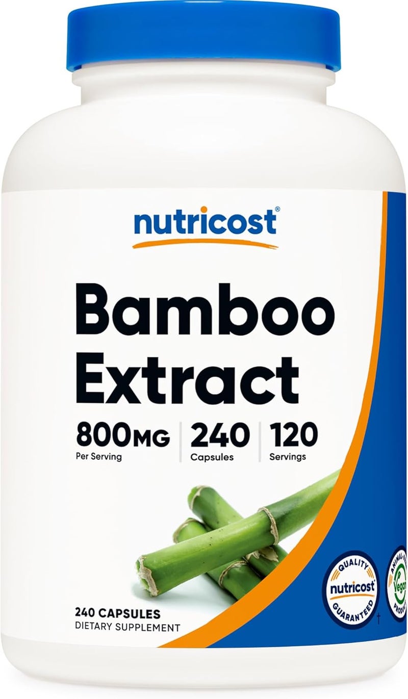 Nutricost Bamboo Extract 400 mg 240 Capsules  Vegan Gluten Free and NonGMO  120 Servings with 800 mg - Image 1