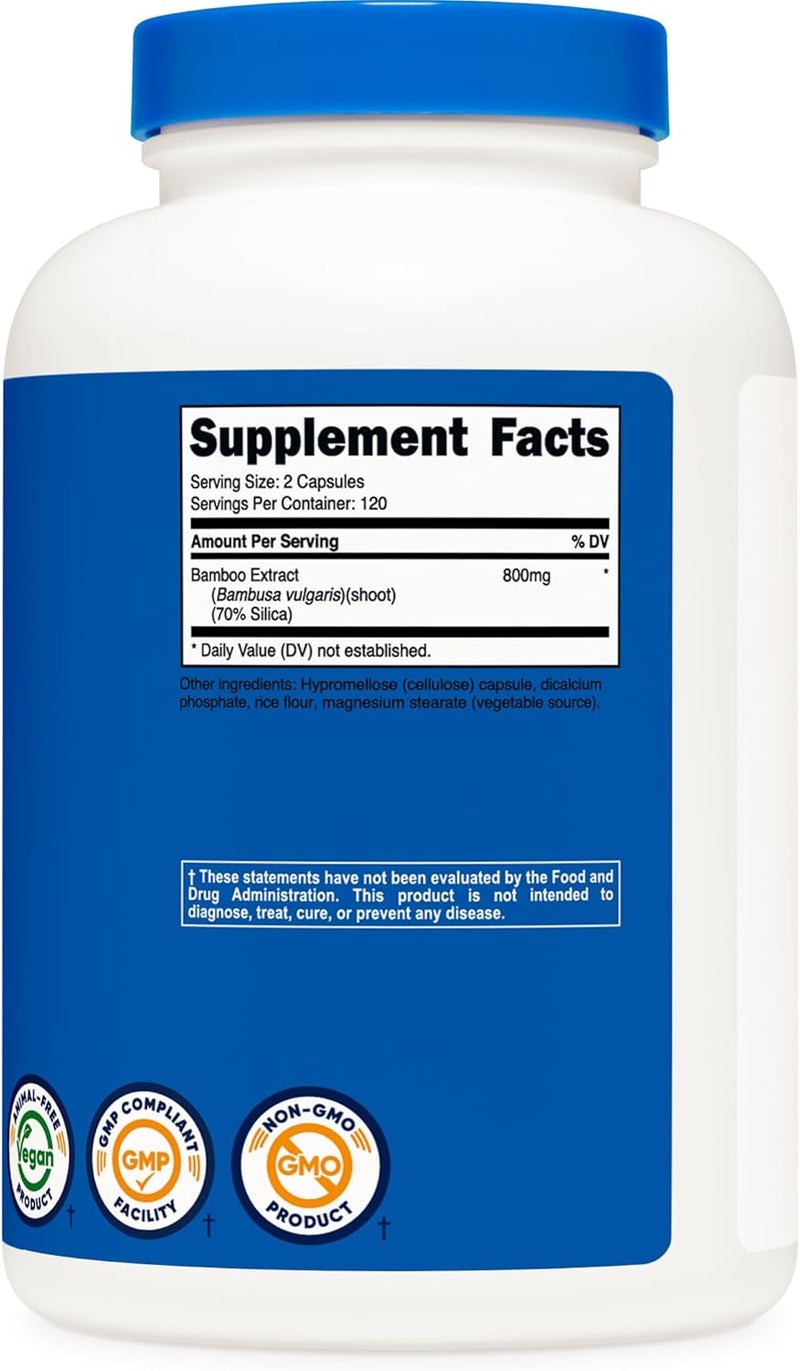 Nutricost Bamboo Extract 400 mg 240 Capsules  Vegan Gluten Free and NonGMO  120 Servings with 800 mg - Image 5