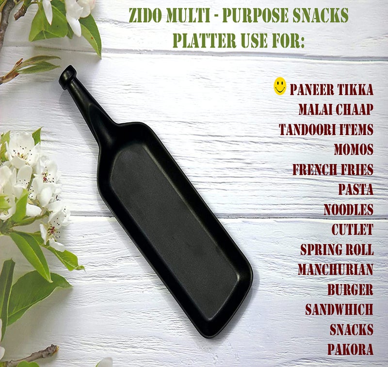 ZIDO Exclusive Pack of 2 Multipurpose Bat-Shape Serving Platter for All Types of Snacks Like Noodles, Chilly Potato, Pasta, Chaap, Paneer Tikka, Tandoori Items and as Your Wish. - Image 2