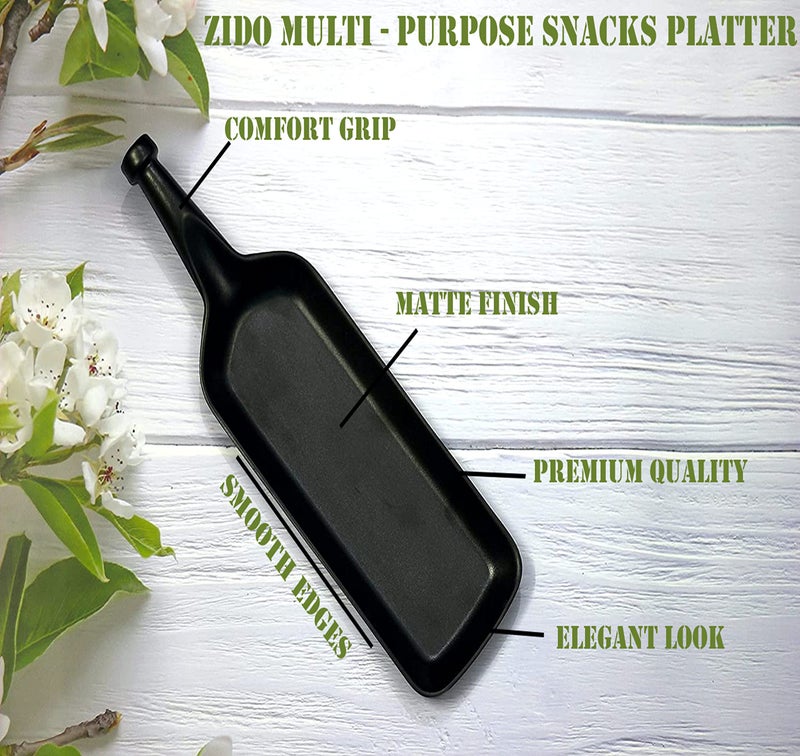 ZIDO Exclusive Pack of 2 Multipurpose Bat-Shape Serving Platter for All Types of Snacks Like Noodles, Chilly Potato, Pasta, Chaap, Paneer Tikka, Tandoori Items and as Your Wish. - Image 3