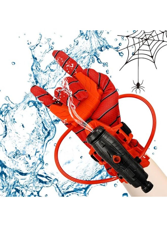 Water Gun Toy, Water Gun for Children Adults, Water Spray Gun with Spider Launcher Gloves, Summer Swimming Pool Beach Outdoor Fun Water Battle Toy (Black/Red) - Image 1