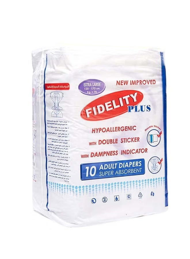 Fidelity Adult Diaper  XL size 10's (120-170cm)