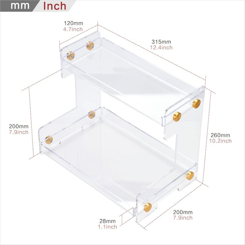 ffk Bathroom Organizer Countertop 2-Tier Storage：Bathroom Counter Organizer Acrylic Standing Holder Cosmetic Storage Perfume Shelf for Bathroom Bedroom Dressing Table1 - Image 2