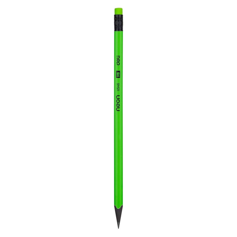 Deli deli WU54600 Neon Series Pre-Sharpened Wood-Free HB Pencils with Eraser (12 Pcs)  - Image 5