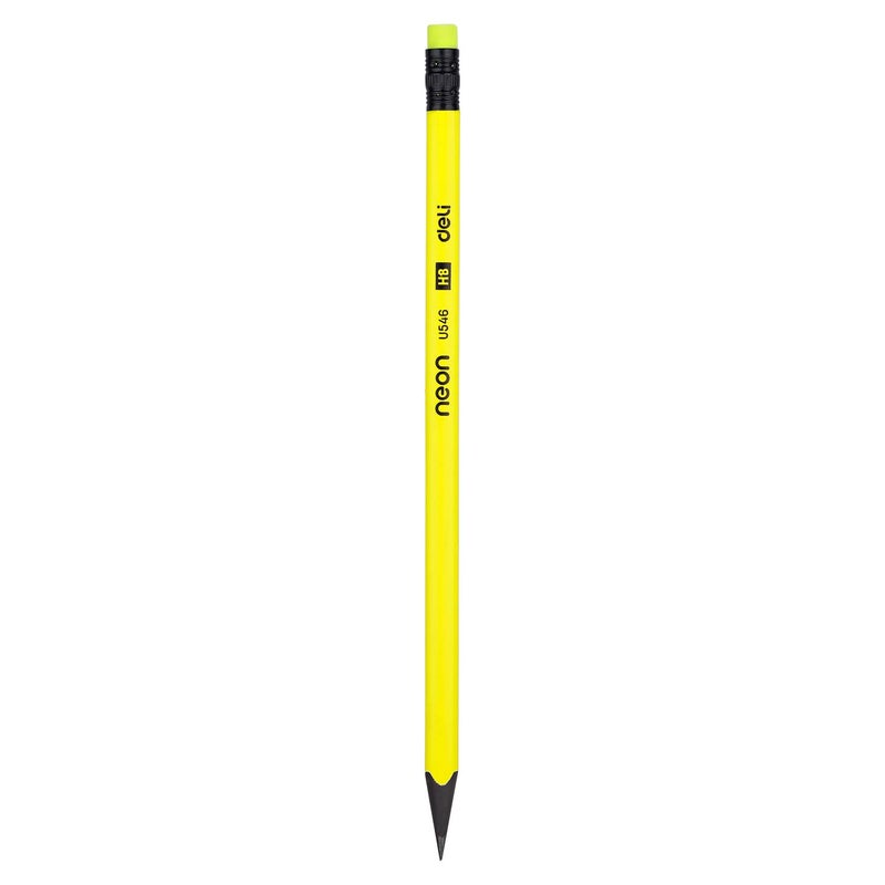 Deli deli WU54600 Neon Series Pre-Sharpened Wood-Free HB Pencils with Eraser (12 Pcs)  - Image 2