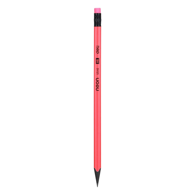 Deli deli WU54600 Neon Series Pre-Sharpened Wood-Free HB Pencils with Eraser (12 Pcs)  - Image 4
