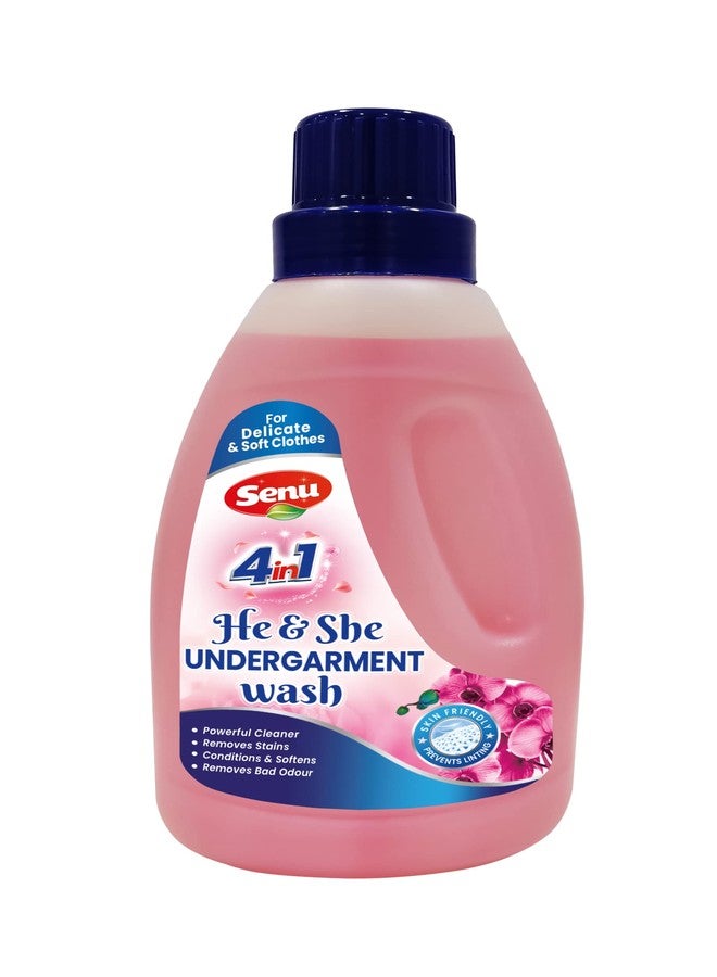 Senu 4in1 He & She Undergarment Wash 500ml | No Soaking Formula | Quick & Easy to Use | Super Gentle on Skin & Fabric | Hard on Stubborn Stains, Blood Stains, Body Oils, Perspiration & Dirt | Conditions & Softens Fabric | Protects & Preserves the Shape & Elasticity of Fabric | Enzymes Protection - Image 1