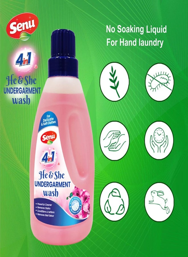 Senu 4in1 He & She Undergarment Wash 500ml | No Soaking Formula | Quick & Easy to Use | Super Gentle on Skin & Fabric | Hard on Stubborn Stains, Blood Stains, Body Oils, Perspiration & Dirt | Conditions & Softens Fabric | Protects & Preserves the Shape & Elasticity of Fabric | Enzymes Protection - Image 4