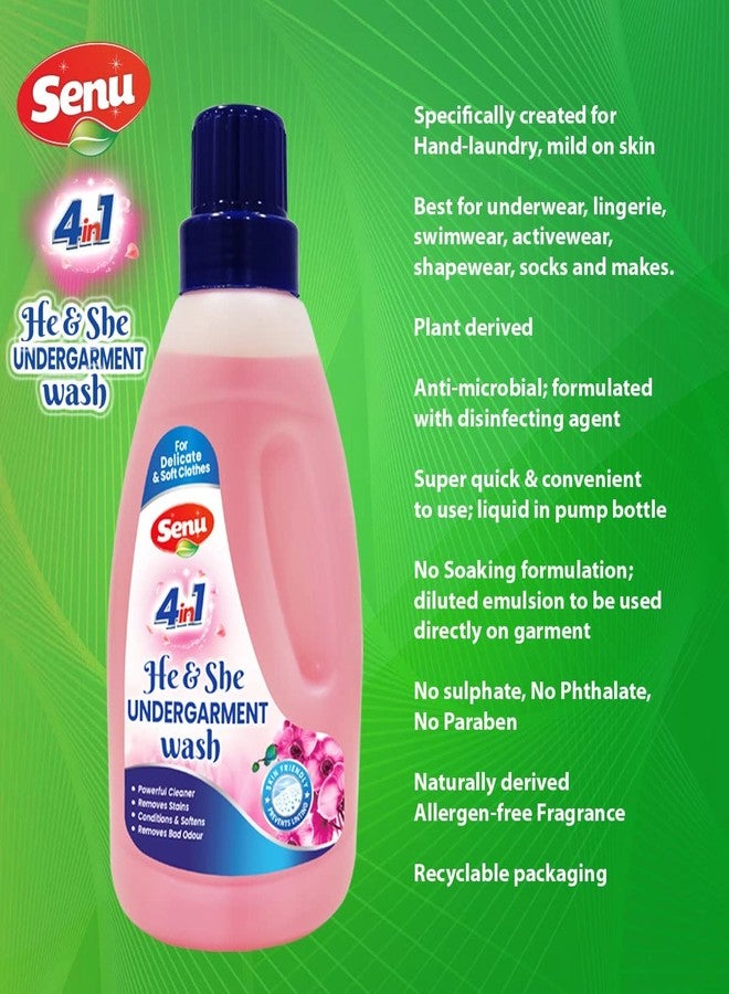 Senu 4in1 He & She Undergarment Wash 500ml | No Soaking Formula | Quick & Easy to Use | Super Gentle on Skin & Fabric | Hard on Stubborn Stains, Blood Stains, Body Oils, Perspiration & Dirt | Conditions & Softens Fabric | Protects & Preserves the Shape & Elasticity of Fabric | Enzymes Protection - Image 3