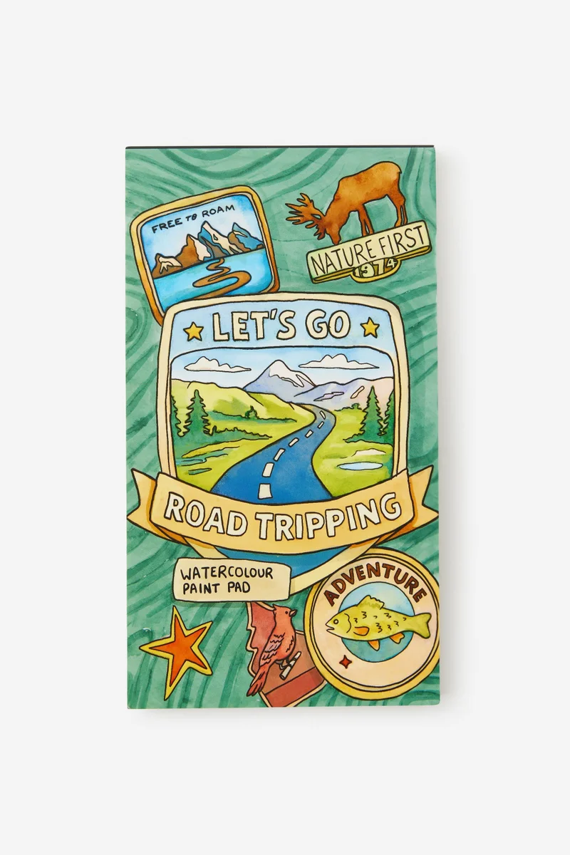 Typo Watercolour Postcard Pad