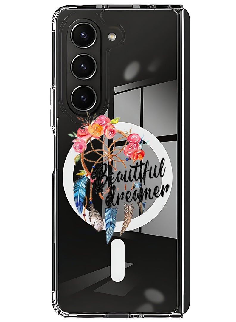 Theodor Magnetic Case for Samsung Galaxy Z Fold 5 Compatible with MagSafe Wireless Charging, Shockproof Phone Bumper Cover Beautiful Dreamer - Image 1