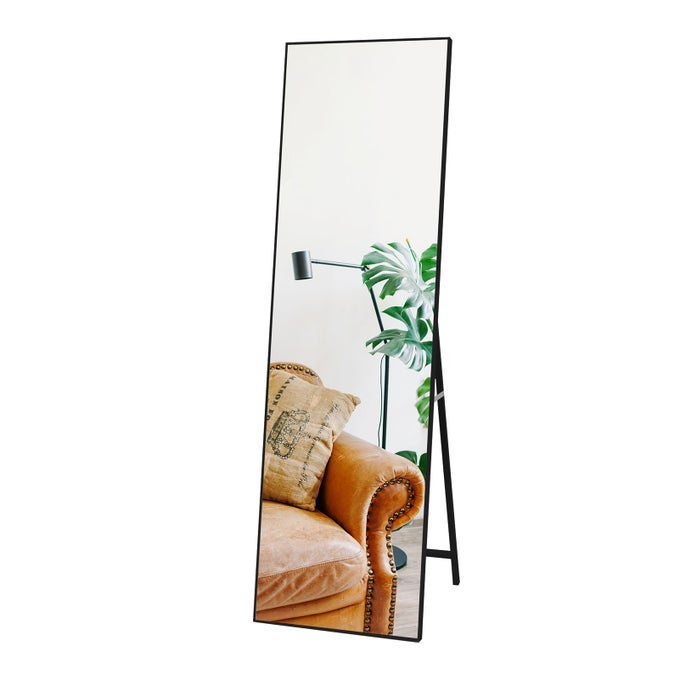 STANDING MIRROR 5512X1615 INCHESFULL LENGTH MIRRORS 140X41CM WITH BLACK FRAME FOR BEDROOM LIVING ROOM OR BATHROOM