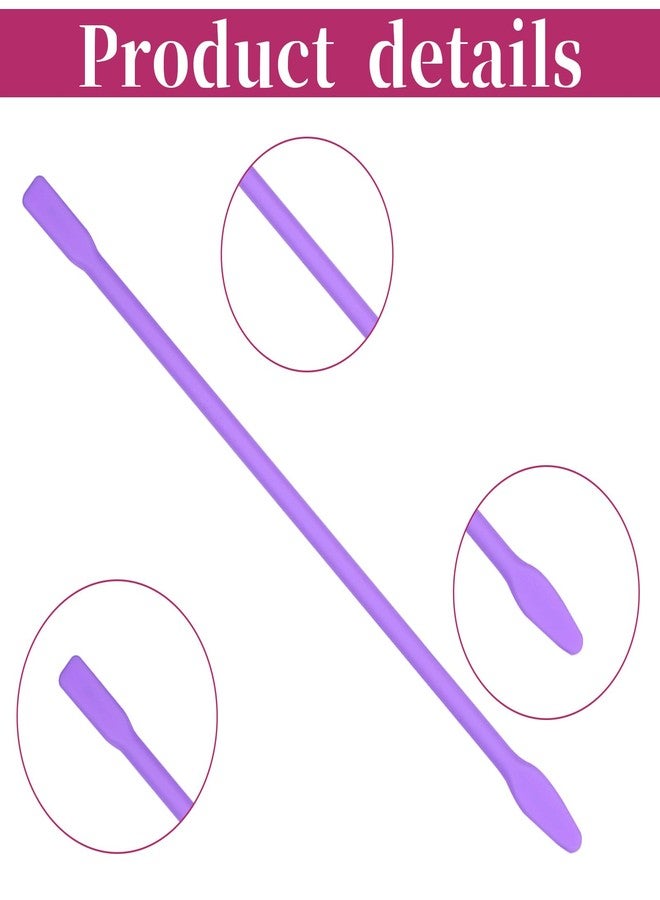 Aysatogc 4 PCS Non-Stick Wax Spatulas Set, Silicone Wax Applicator Different Sizes Scrapers Reusable Silicone Stirring Stick For Home Salon Body Use (Purple) - Image 5