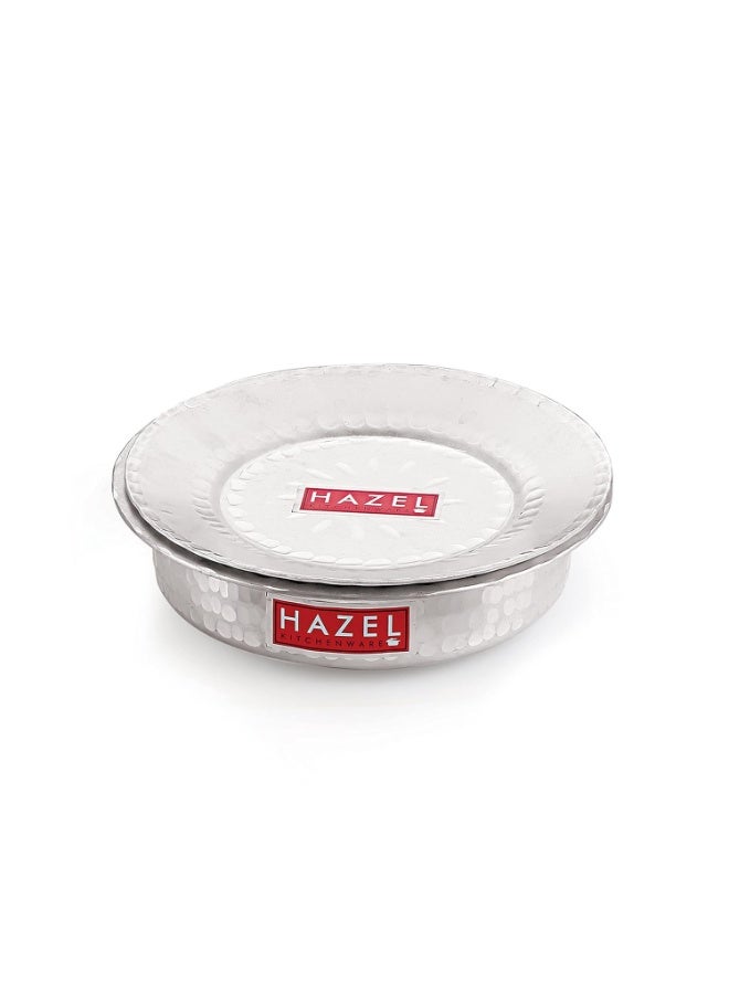HAZEL Aluminium Langdi Patila Pot with Lid Hammered Finish Round Bottom Boiling Tope Vessels Bhagona Dekchi (1, 1300 ML) - Image 1