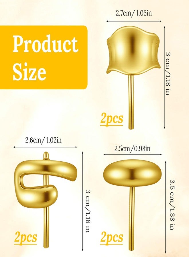 WJIAAA 6 Pcs Hair Cuffs for Ponytails, 1Inch Gold Ponytail Cuff Metal Hair Clips, 3 Styles Ponytail Holder for Women - Image 2