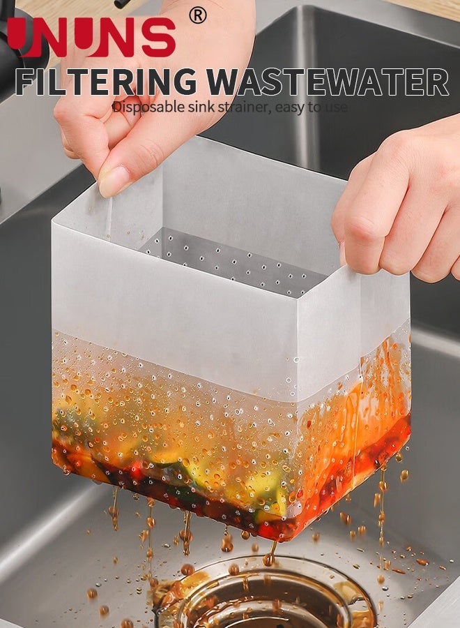 UNUNS Sink Garbage Bags,200pcs Drain bags,Kitchen Self-Standing Filters,Disposable Sink Drain Bags for Leftover Food Scraps,25*18cm - Image 3