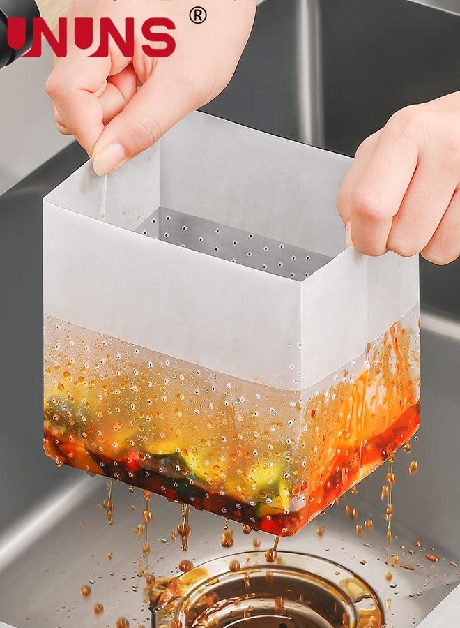 UNUNS Sink Garbage Bags,200pcs Drain bags,Kitchen Self-Standing Filters,Disposable Sink Drain Bags for Leftover Food Scraps,25*18cm - Image 1