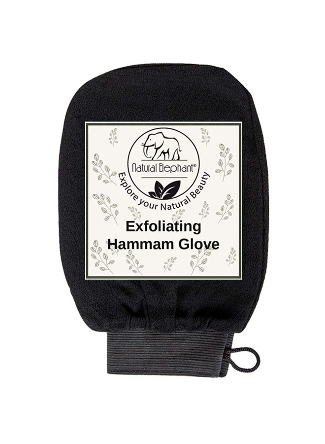 Natural Elephant Exfoliating Hammam Glove - Pure Black - Image 1