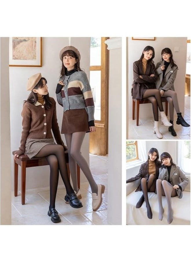 RATSAW Thermal Stockings Pantyhose for women, 2pcs Mitid Fleece Lined Tights, Fake Translucent Slimming Breathable Stretchy Soft smooth Comfortable and Dry for Outdoor Indoor Autumn Winter (220g)  - Image 4
