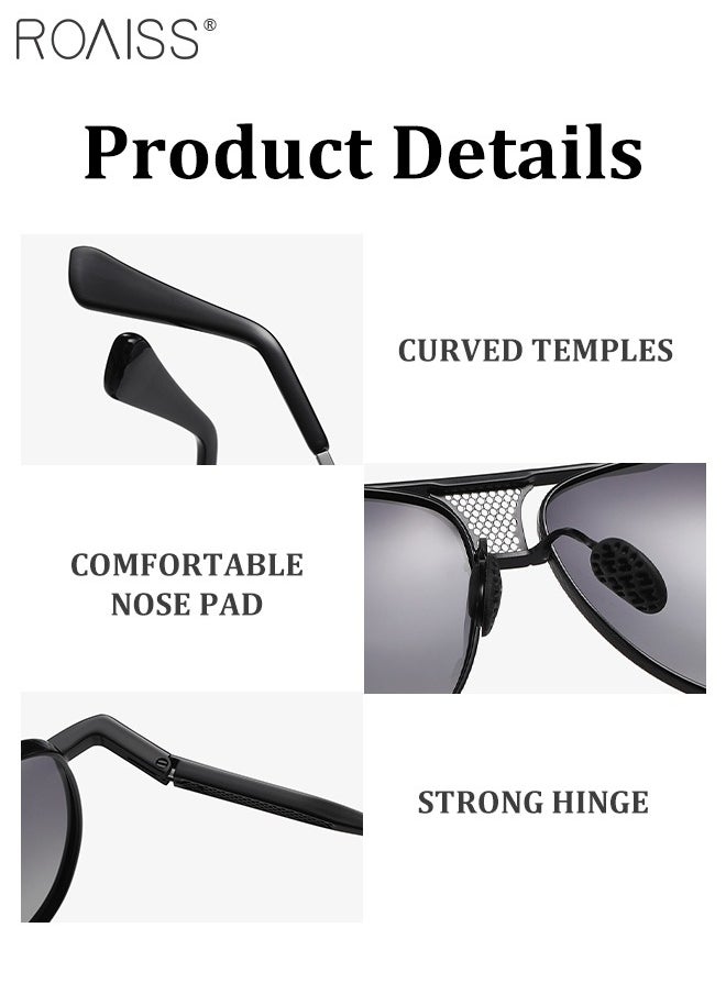 roaiss - Men's Aviator Sunglasses, UV400 Protection Sun Glasses with Metal Frame, Fashion Anti-Glare Sun Shades for Men Driving, Fishing, Traveling, 61mm - Image 1