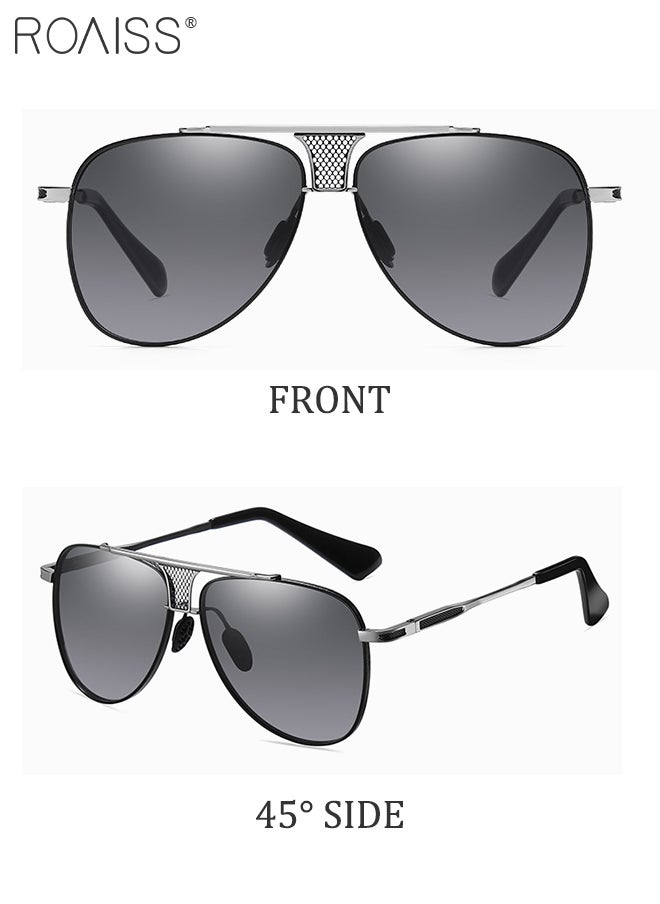 roaiss - Men's Aviator Sunglasses, UV400 Protection Sun Glasses with Metal Frame, Fashion Anti-Glare Sun Shades for Men Driving, Fishing, Traveling, 61mm - Image 1