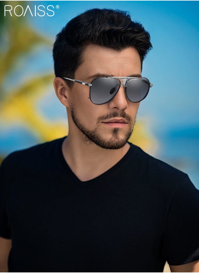 roaiss - Men's Aviator Sunglasses, UV400 Protection Sun Glasses with Metal Frame, Fashion Anti-Glare Sun Shades for Men Driving, Fishing, Traveling, 61mm - Image 1
