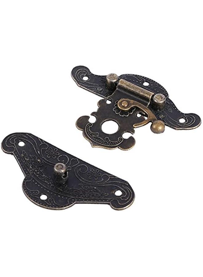 Antique Embossing Hasp Clasp Lock with Screws for Wooden Jewelry Box Cabinet(XS 38 * 29mm) - Image 4