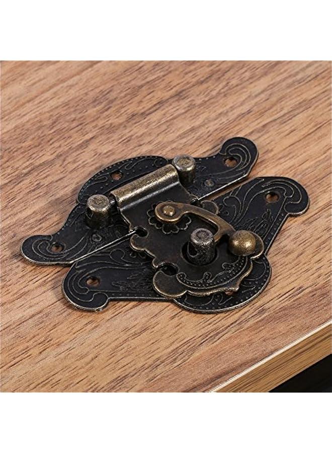 Antique Embossing Hasp Clasp Lock with Screws for Wooden Jewelry Box Cabinet(XS 38 * 29mm) - Image 3