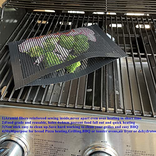 BLUE DROP Bluedrop Non Stick Mesh Bag For Grill PTFE Toaster Oven Bags Barbecue Pockets Sheets Pack of 2 - Image 2