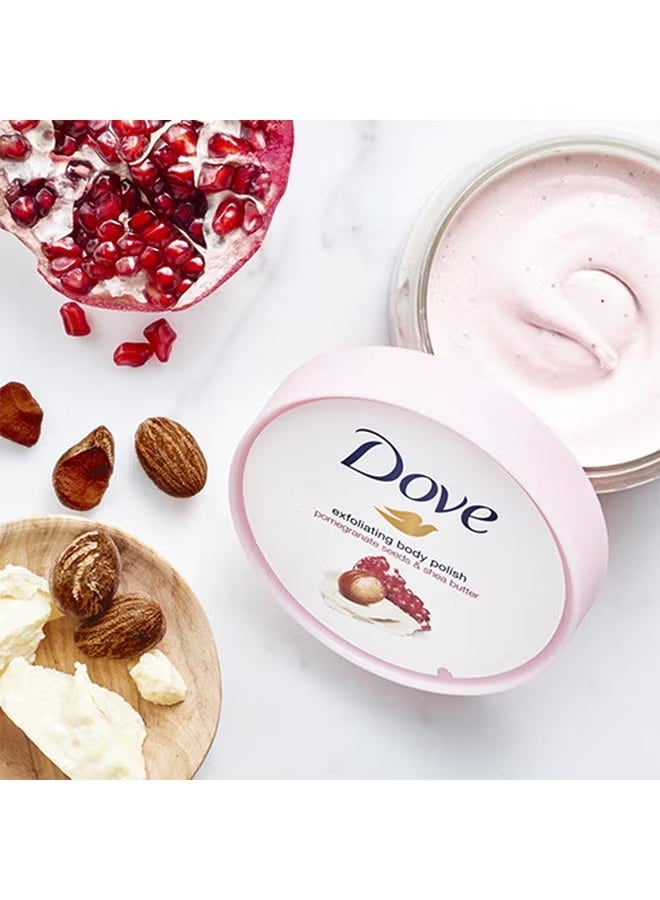 Dove Pomegranate and Shea Butter Body Scrub for naturally soft and nourished skin, pink, 225ml - Image 4