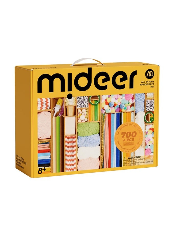 Mideer All-in-One Handicrafts Kit for Kids – 700+ Pieces DIY Arts & Crafts Set with Pom Poms, Beads, Pipe Cleaners, Yarn & Craft Supplies, Creative STEM Craft Activity Kit for Kids Age 3+ - Image 1