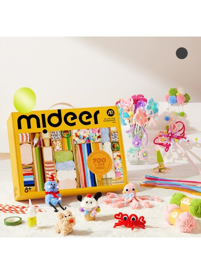 Mideer All-in-One Handicrafts Kit for Kids – 700+ Pieces DIY Arts & Crafts Set with Pom Poms, Beads, Pipe Cleaners, Yarn & Craft Supplies, Creative STEM Craft Activity Kit for Kids Age 3+ - Image 2