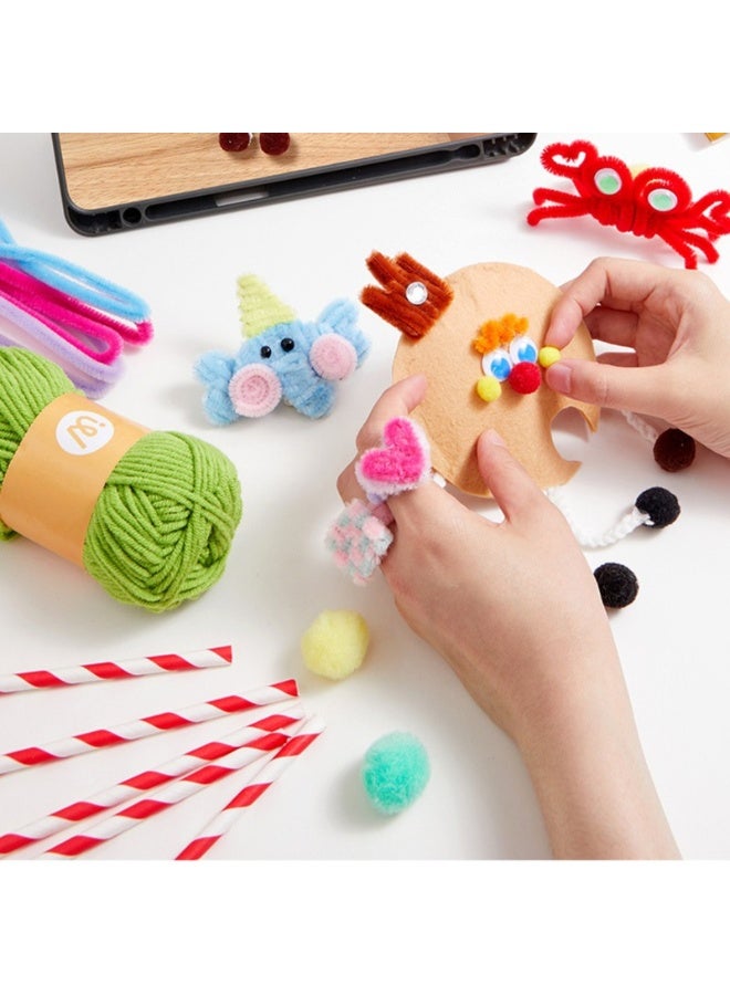 Mideer All-in-One Handicrafts Kit for Kids – 700+ Pieces DIY Arts & Crafts Set with Pom Poms, Beads, Pipe Cleaners, Yarn & Craft Supplies, Creative STEM Craft Activity Kit for Kids Age 3+ - Image 5