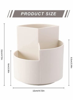 KASTWAVE Pencil Holder,  Desk Organiser Office Organiser Creative Pencil Holder, Rotating Pen Holder With 3 Compartments Pen Pots Desk Organisers (1 Item)  - Image 2