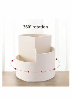 KASTWAVE Pencil Holder,  Desk Organiser Office Organiser Creative Pencil Holder, Rotating Pen Holder With 3 Compartments Pen Pots Desk Organisers (1 Item)  - Image 3