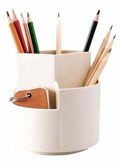 KASTWAVE Pencil Holder,  Desk Organiser Office Organiser Creative Pencil Holder, Rotating Pen Holder With 3 Compartments Pen Pots Desk Organisers (1 Item)  - Image 1