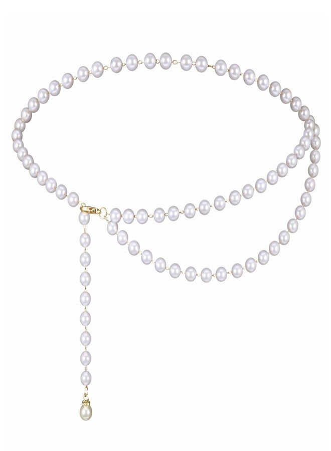 Eldraqth Pearl Belts for Women, Gold Adjustable Pearl Waist Chain Fashion Pearlescent Body Chain Belt Trendy Plus Size Chains Belts for Women Dresses Jeans Summer Beach Body Jewelry - Image 1