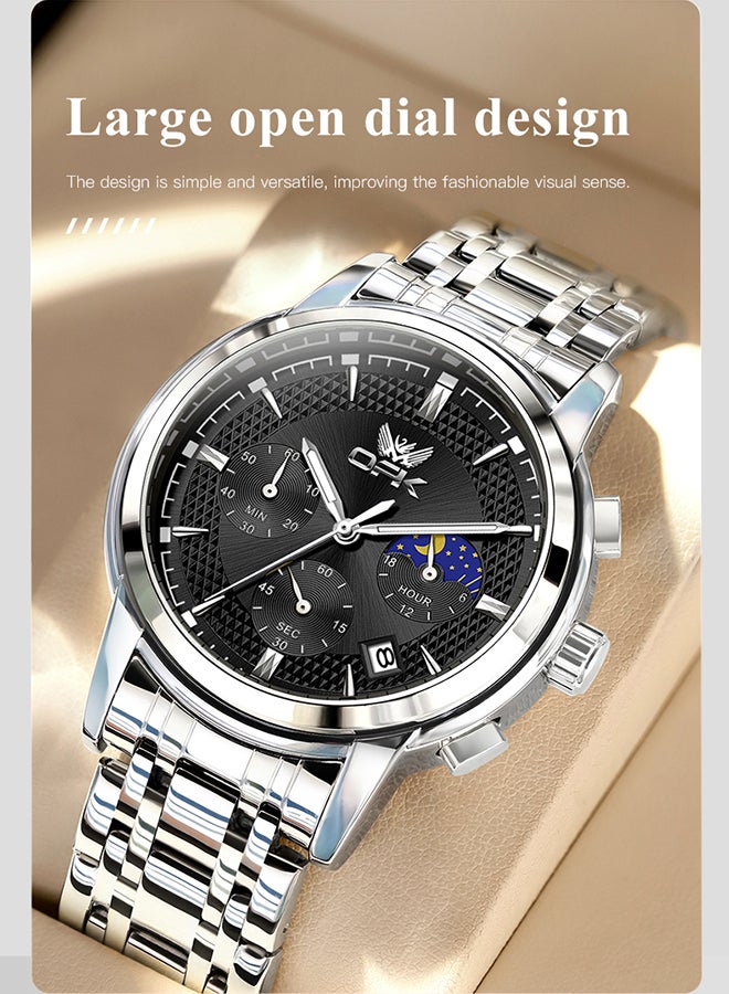 Opk Men'S Watch Business Luminous Waterproof Multifunctional Quartz Watch 6050 - Image 3