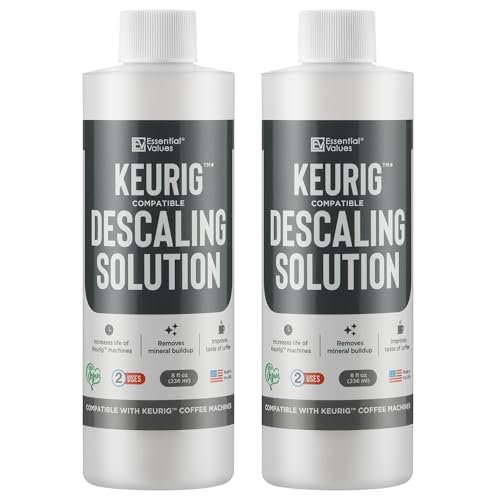 Essential Values Descaling Solution Compatible with Keurig - Coffee Descaler - Coffee Maker Cleaner - Kettle, Espresso Machine Cleaning - 12 Month Supply 2-Pack - Image 1
